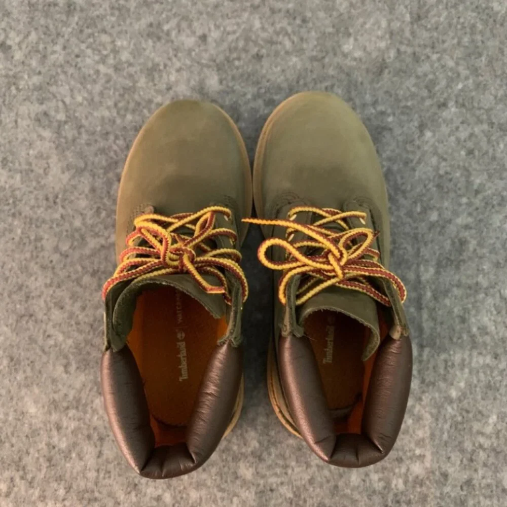 Timberland Green Leather Boys Youth Suede Lace Up Ankle Boots - Picture 7 of 10